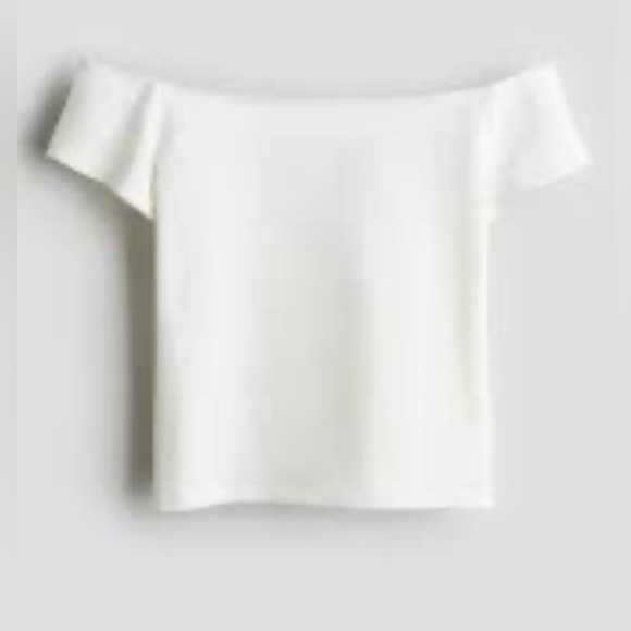 H&M Off-Shoulder White Blouse Size Small - Picture 1 of 7